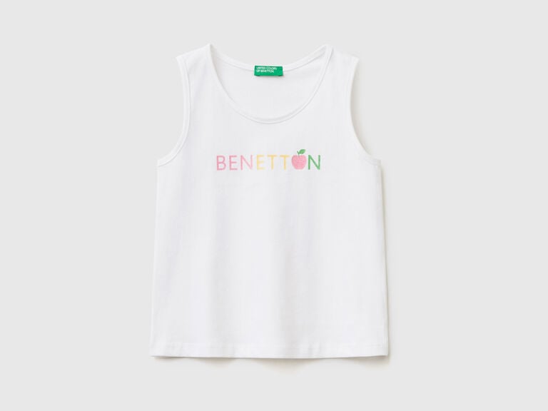 (image for) benetton online Canotta con logo in cotone bio Prezzo